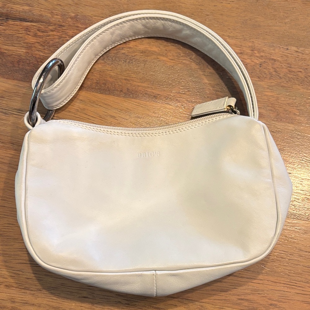 Bric’s White Leather Bag Silver Hardware